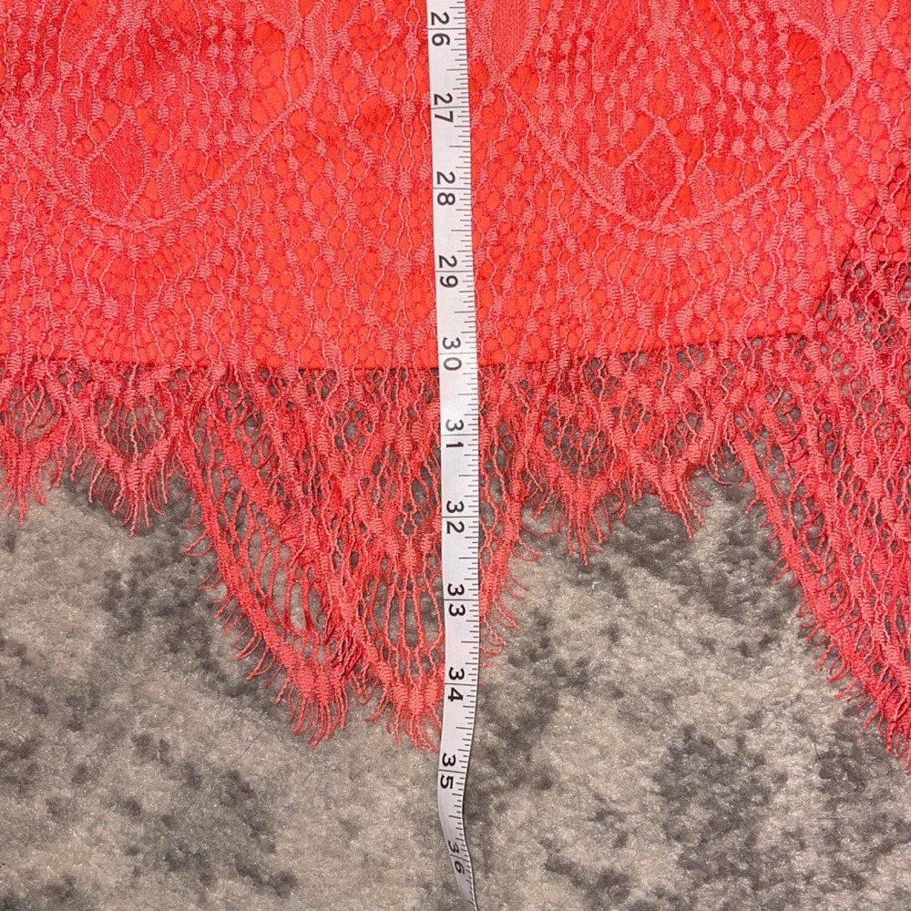 Love, Fire Women’s Coral Sleeveless Lace Overlay Dress Size Small - Picture 8 of 8